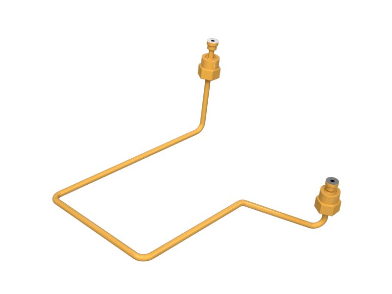 Стальной концевой патрубок с гайкой и несколькими изгибами