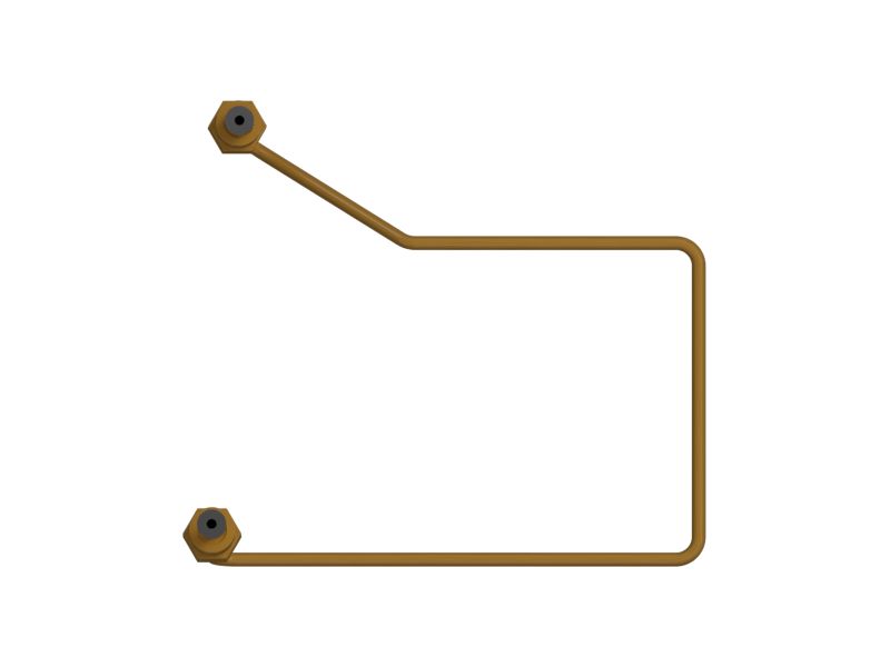 Стальной концевой патрубок с гайкой и несколькими изгибами