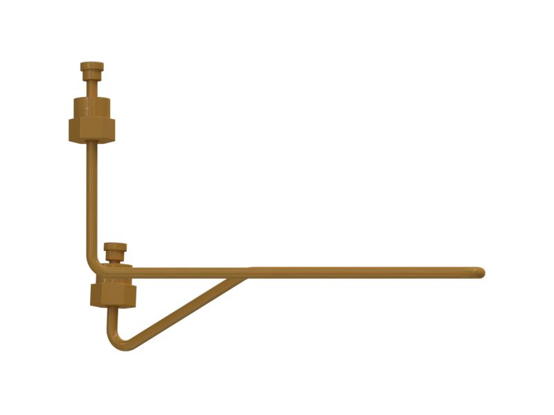 Стальной концевой патрубок с гайкой и несколькими изгибами