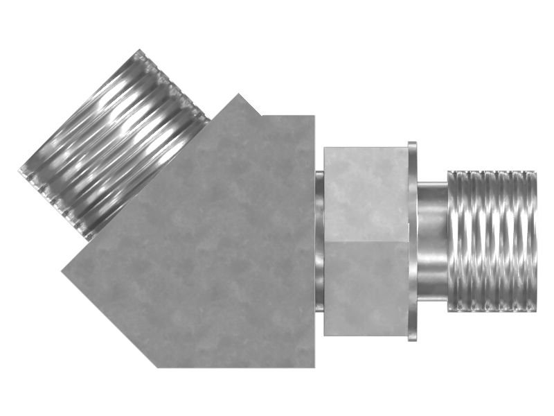 45-град. переходной коленчатый патрубок, резьба 9/16-18 х 11/16-16