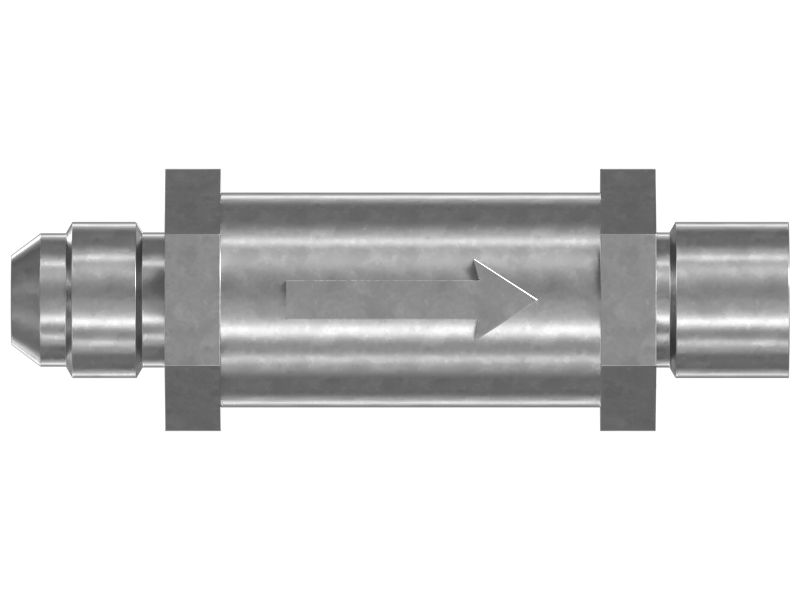 Прямой обратный клапан жидкостной жидкости длиной 44,50 мм