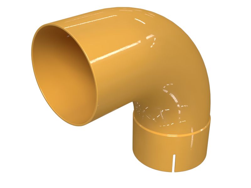 Колено воздуховода толщиной 89,28 мм x 1,65 мм под углом 90 градусов