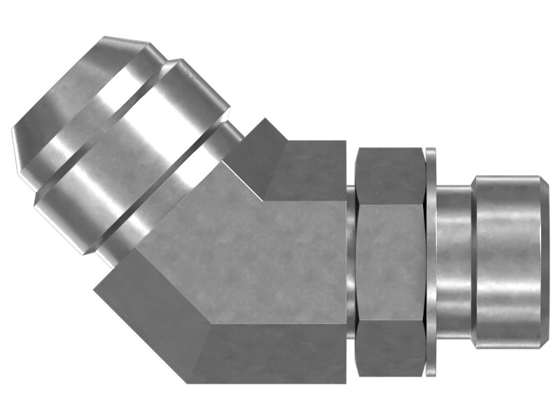 Переходной коленчатый патрубок длиной 39,80 мм с углом 45°