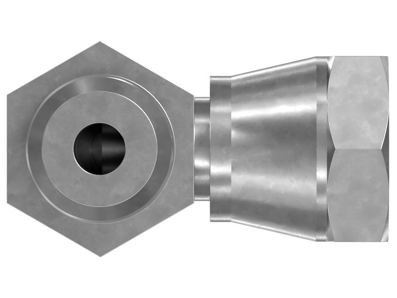 Переходной коленчатый патрубок с углом 90 градусов с резьбовой шестигранной головкой
