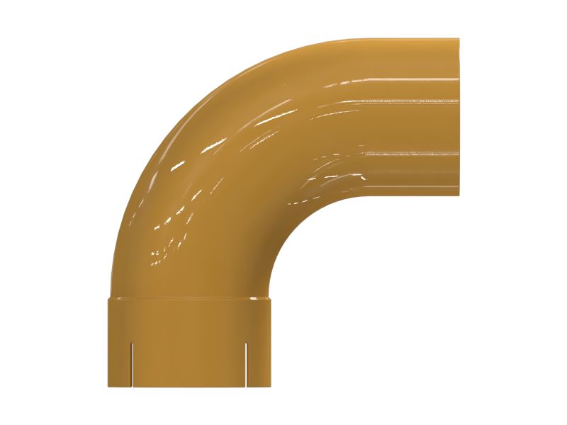 Колено воздуховода толщиной 89,28 мм x 1,65 мм под углом 90 градусов