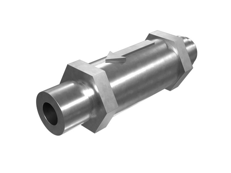 Прямой обратный клапан жидкостной жидкости длиной 44,50 мм