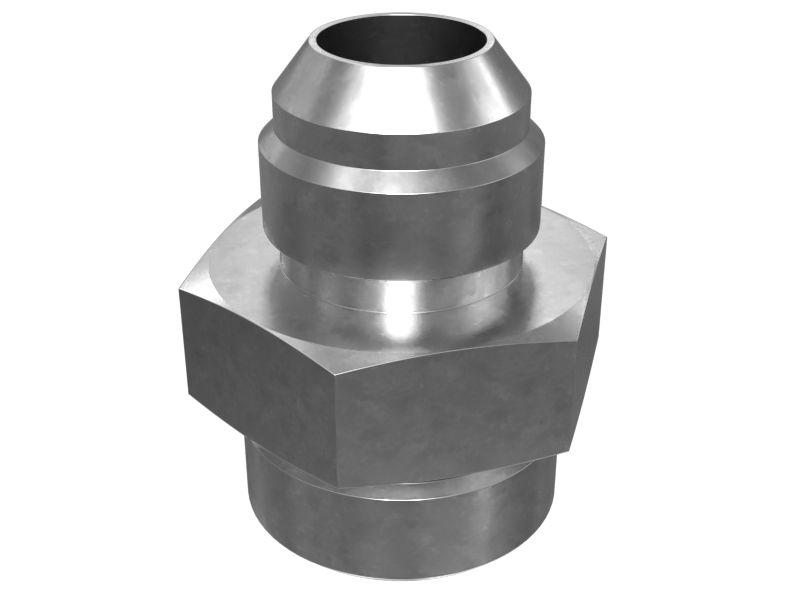 Прямой переходник с уплотнительным кольцом, шестигранной головкой и раструбом 37 градусов