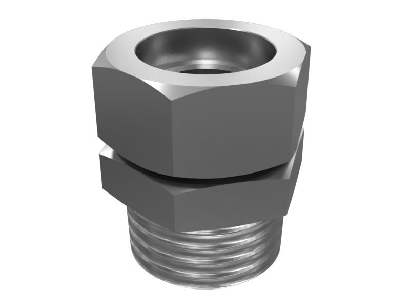 1L-1722: Прямой штуцер с двойной шестигранной головкой