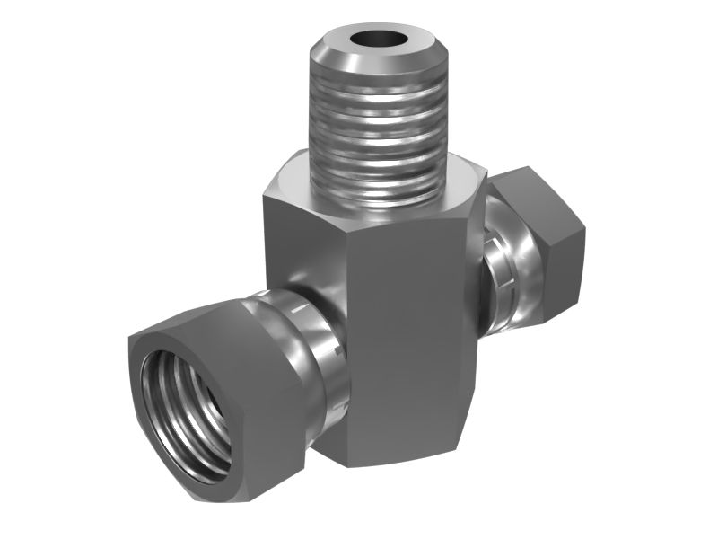 3S-6115: Внешний трубный адаптер с тройником 1/4-18