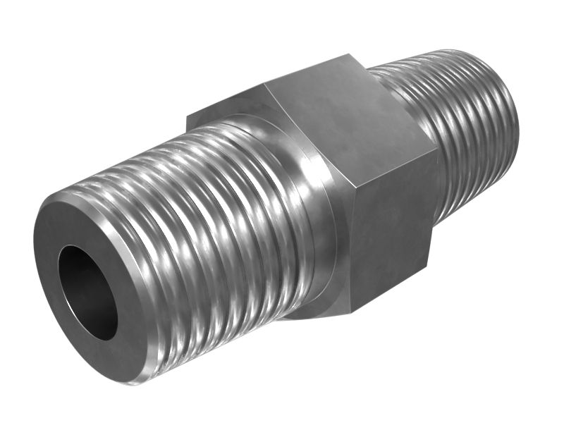 Прямой адаптер с шестигранной головкой 1/4-18 NPTF