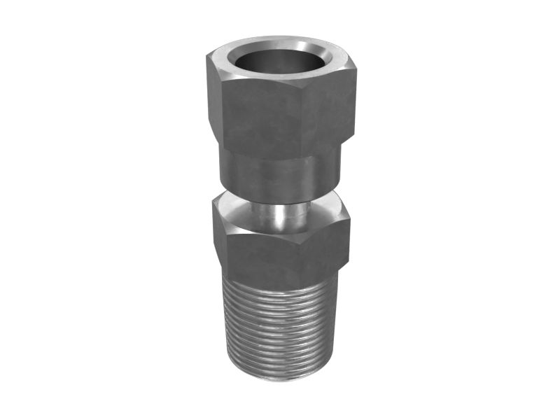 Двойной прямой переходник с шестигранной головкой, конус 37 градусов