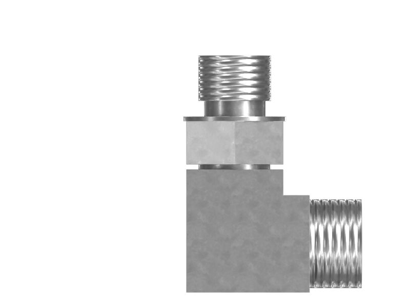 90- град. переходной коленчатый патрубок, резьба 9/16-18 х 11/16-16