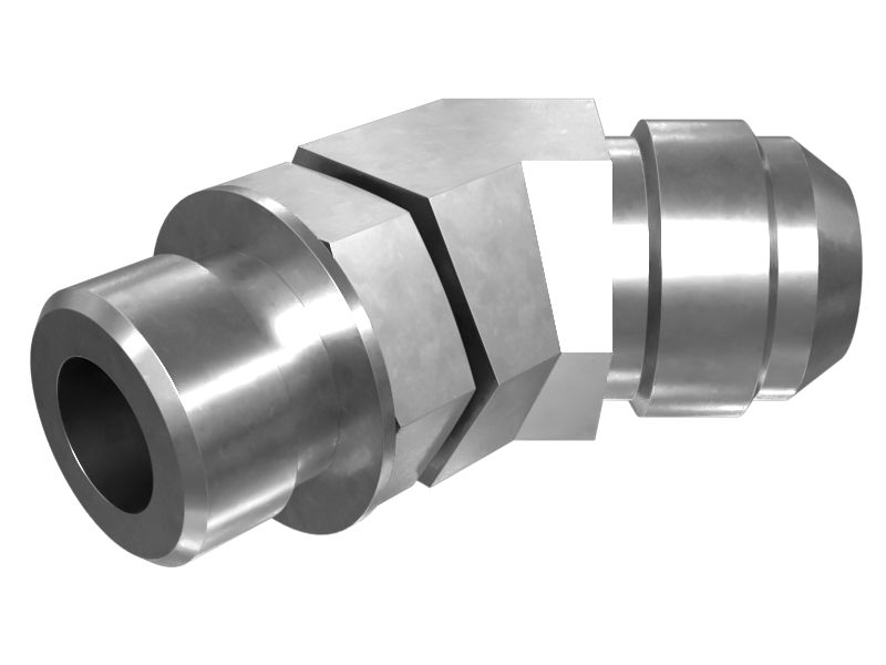 Переходной коленчатый патрубок длиной 39,80 мм с углом 45°