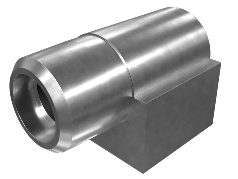 Переходной коленчатый патрубок, 90 градусов, длина 25,90 мм