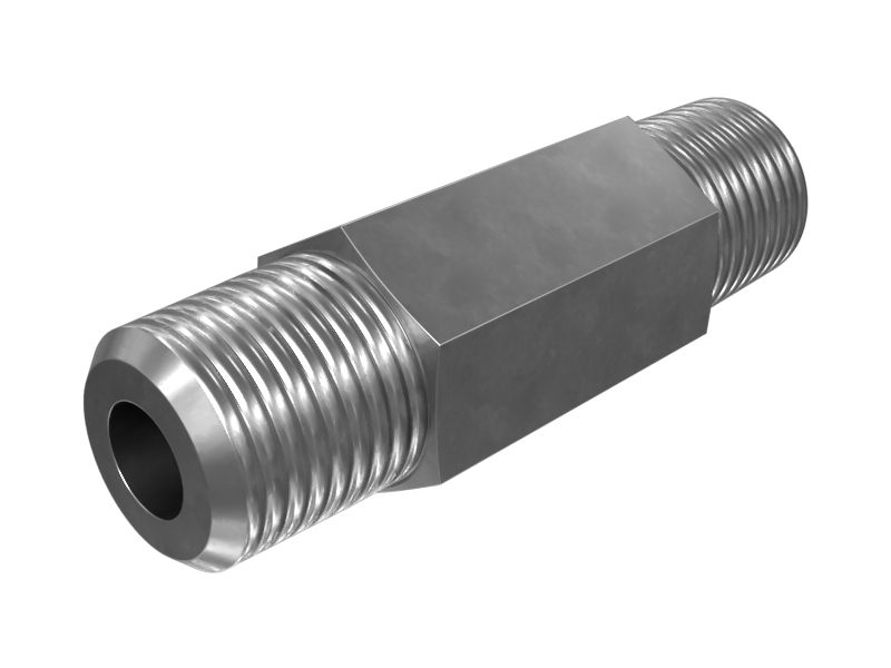 Прямой переходной ниппель с шестигранной головкой 1/8-27 NPTF