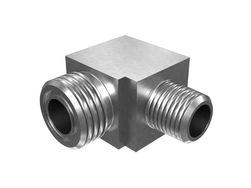 7X-7902: Угловой адаптер с ORFS на NPTF с углом 90 градусов