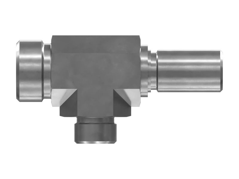 Тройниковый переходник от наружной резьбы к наружной резьбе с уплотнительным кольцом в переборке
