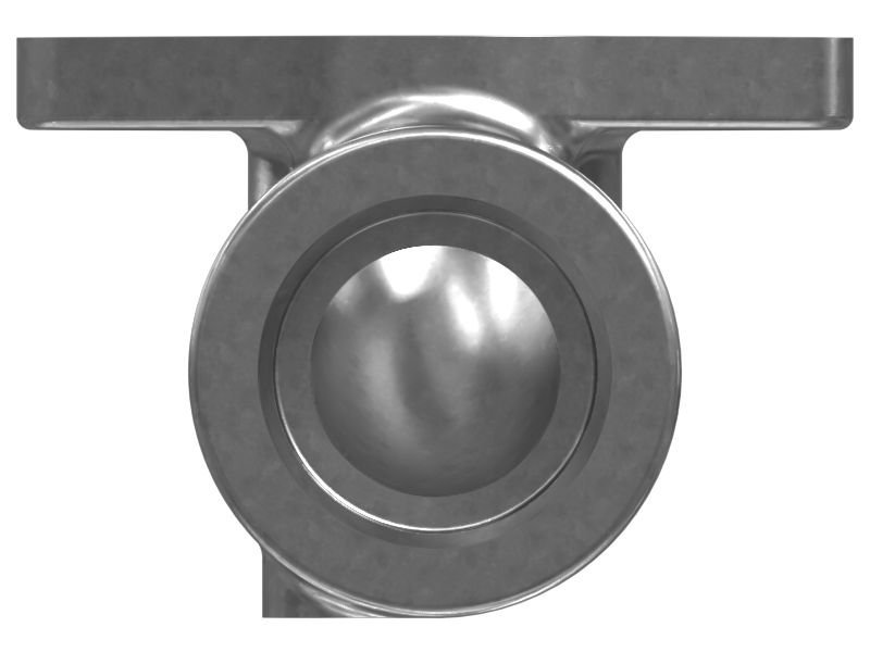 Коленчатый патрубок с углом 90 градусов из литого чугуна с 2 монтажными отверстиями