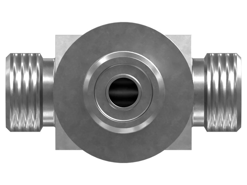 Тройниковый переходник от наружной резьбы к наружной резьбе с уплотнительным кольцом в переборке