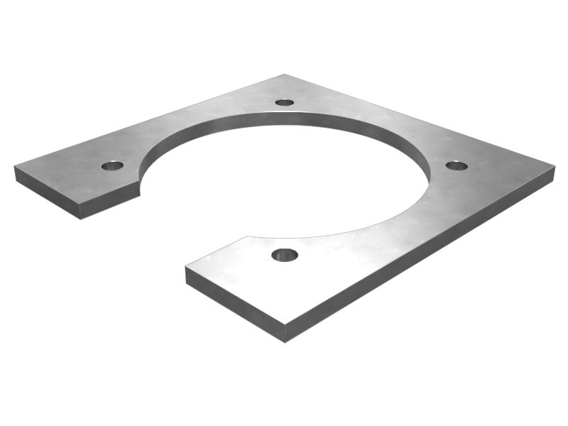 Монтажная пластина толщиной 2 мм с четырьмя болтами