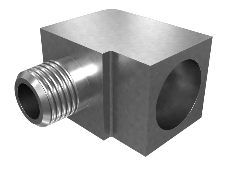 164-0228: 1/2-14 NPTF X 3/4-14 NPTF 90 Degrees Elbow Water Spray Adapter