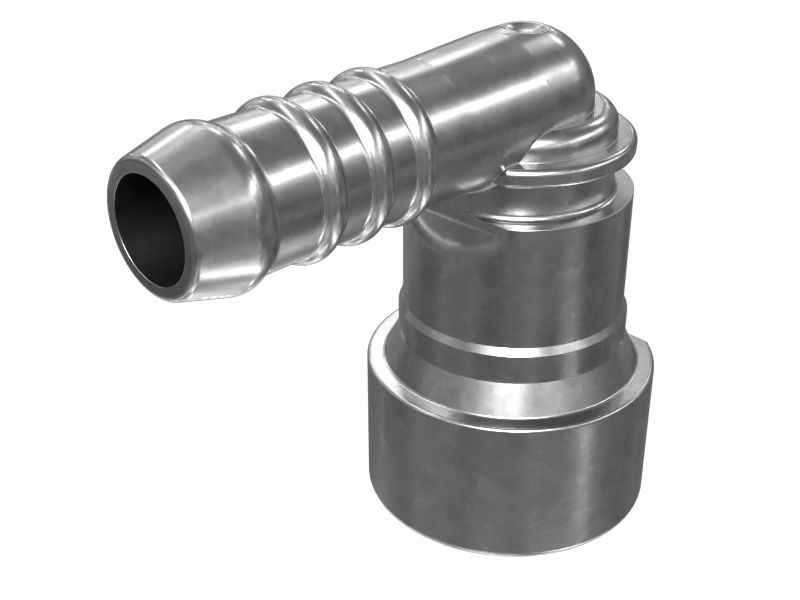 Соединитель для углового шланга под углом 90 градусов и бусиной диаметром 9,5 мм