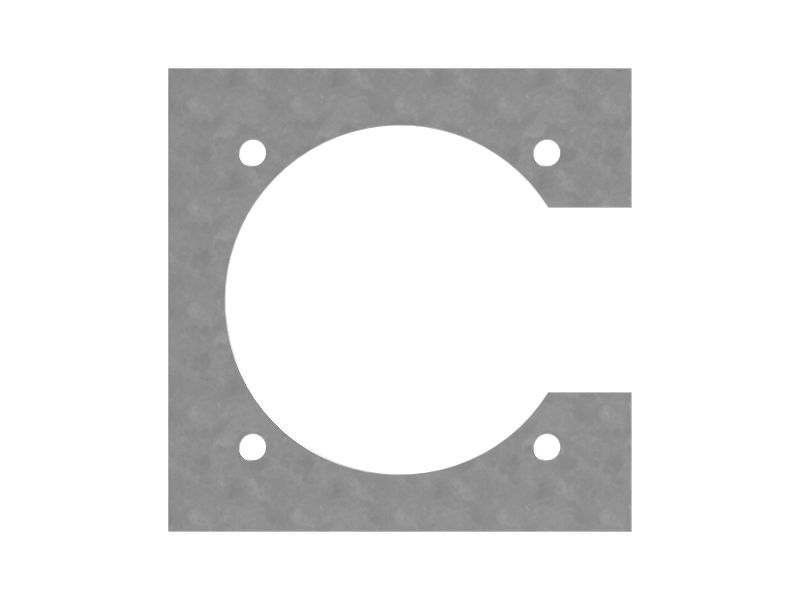 Монтажная пластина толщиной 2 мм с четырьмя болтами