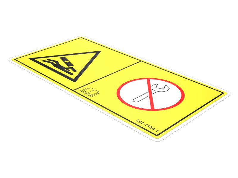 591-1154: Наклейка с предупреждением