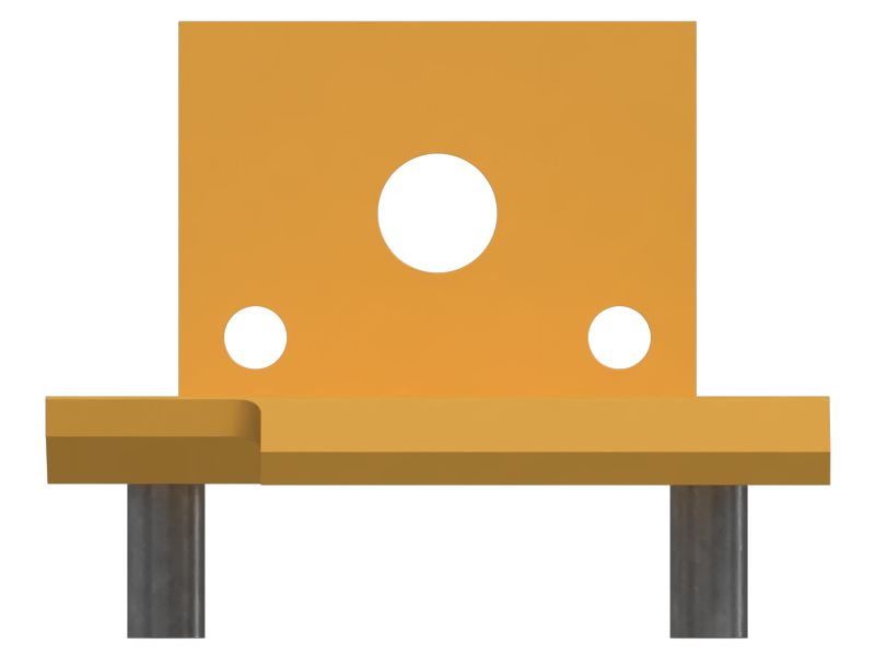 Пластина с двумя прорезями для болтов толщиной 4 мм