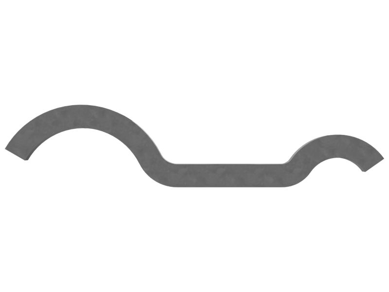 Половинный зажим для двух труб, ширина 75 мм