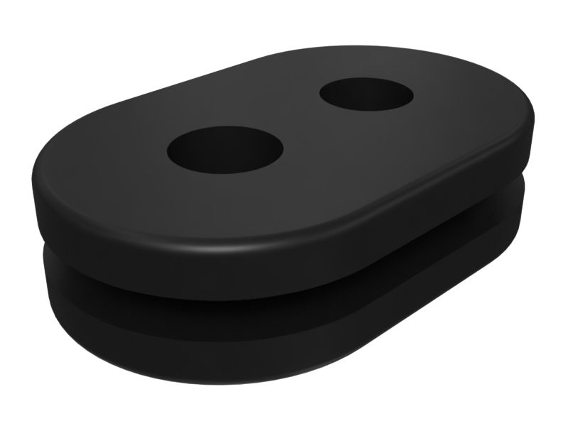 Резиновое уплотнение с двумя овальными сквозными отверстиями