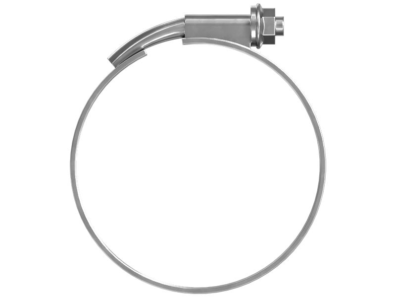 Изогнутый болтовой зажим диаметром от 106,9 до 111,3 мм