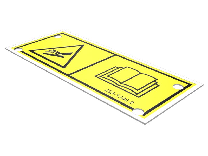 253-1346: Предупреждающая табличка длиной 72 мм