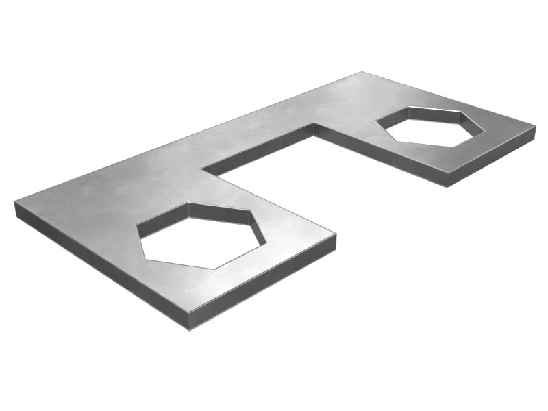 Монтажная пластина толщиной 6 мм с двумя болтами