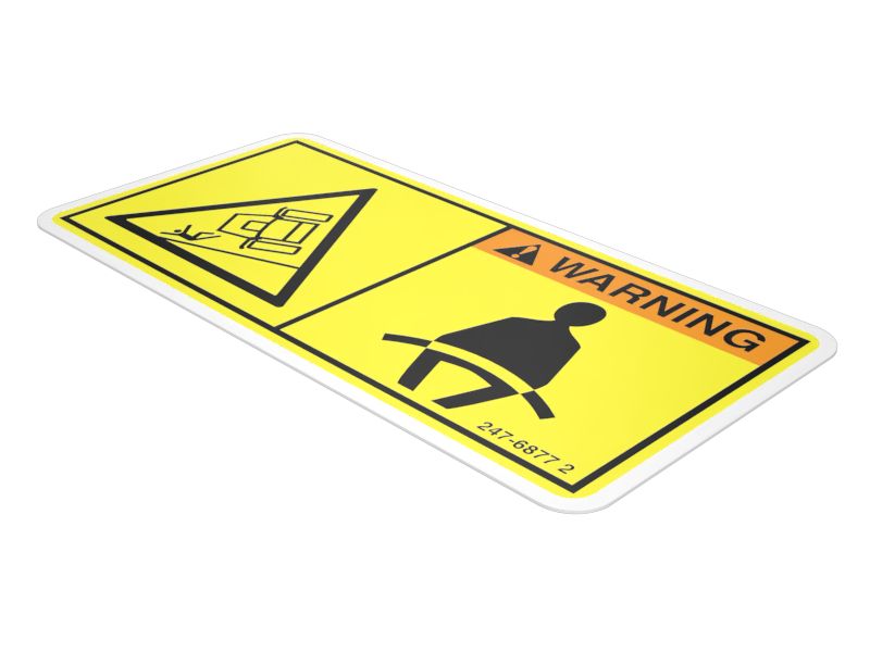 Предупреждающая наклейка о необходимости использования ремня безопасности