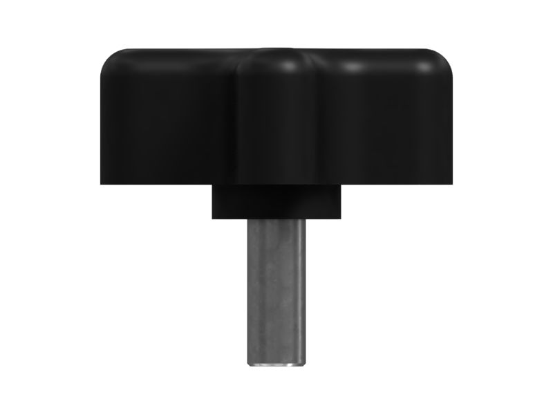 Зажимная ручка с четырьмя рычагами, черного цвета