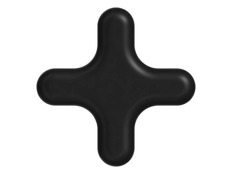 Зажимная ручка с четырьмя рычагами, черного цвета