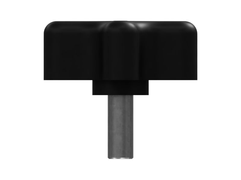 Зажимная ручка с четырьмя рычагами, черного цвета