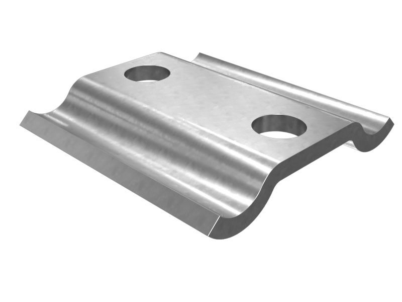 Хомут с цинковым покрытием для двух труб с половинным язычком 17,40 мм