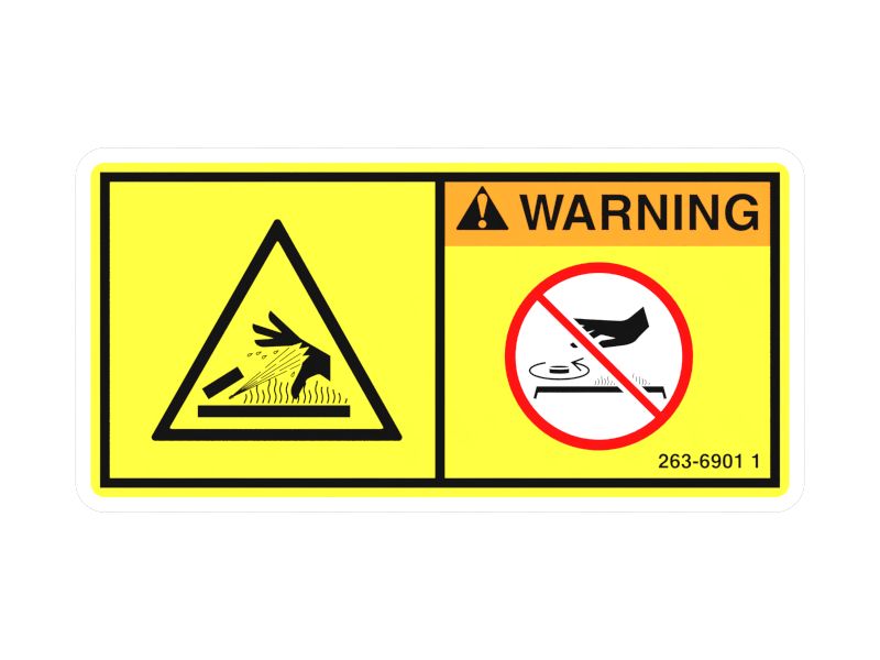 Наклейка с предупреждением о горячей жидкости, длина 100 мм