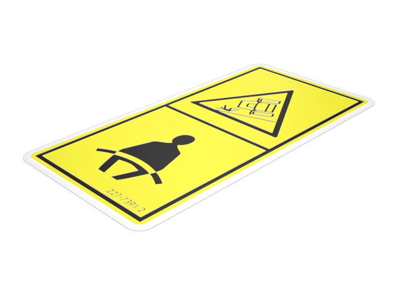 Предупреждающая наклейка о необходимости использования ремня безопасности