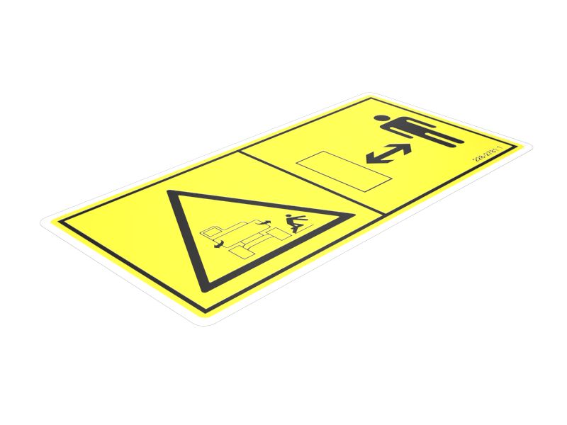 Наклейка с предупреждением о повороте машины