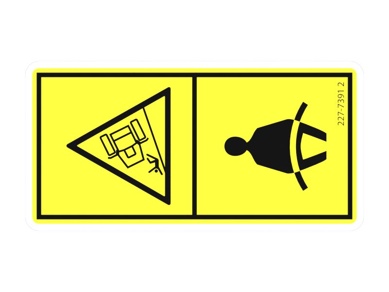 Предупреждающая наклейка о необходимости использования ремня безопасности