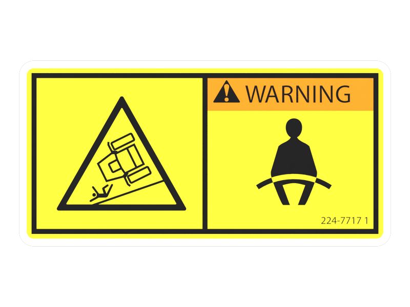 Предупреждающая наклейка о необходимости использования ремня безопасности