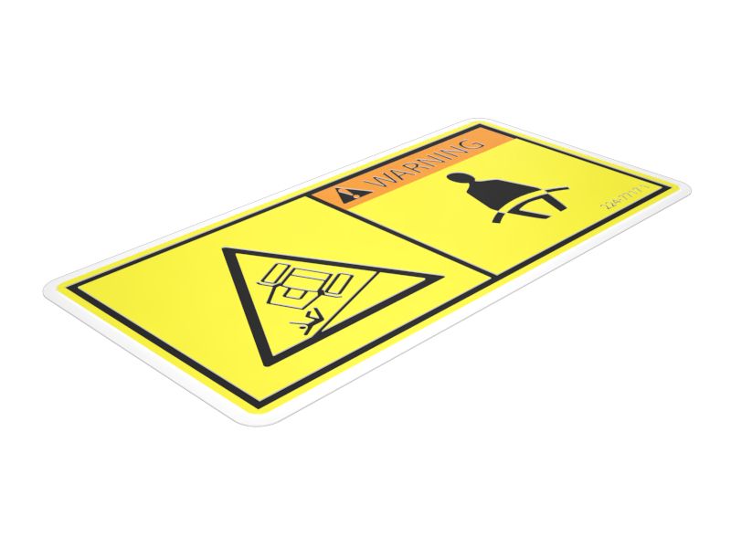 Предупреждающая наклейка о необходимости использования ремня безопасности