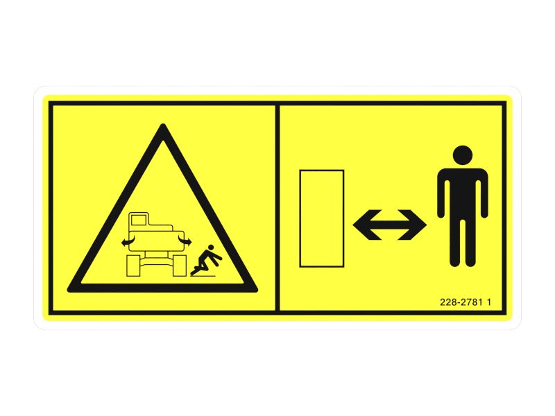 Наклейка с предупреждением о повороте машины