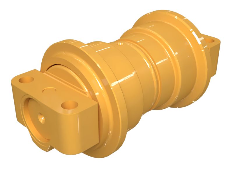 Одноребордный опорный и поддерживающий каток гусеничной ленты