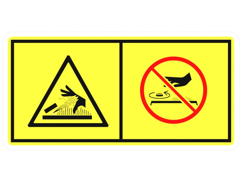 Наклейка с предупреждением о давлении