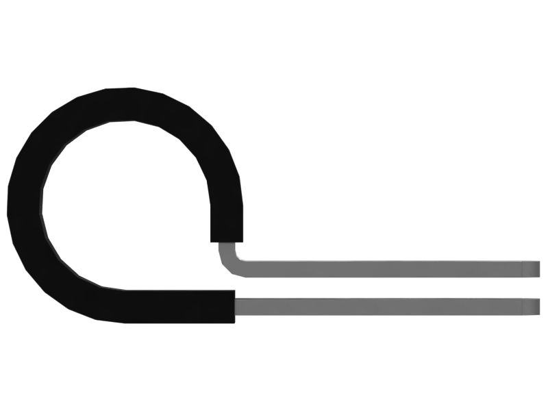 Р-образный зажим для одной трубы (петлевой зажим) с виниловым покрытием, 12,7 мм