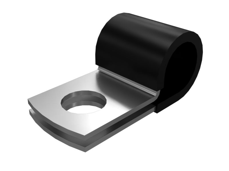 Р-образный зажим для одной трубы (петлевой зажим) с виниловым покрытием, 12,7 мм